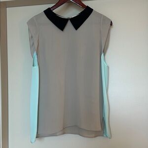 L'AGENCE Silk Collared Sleeveless Blouse